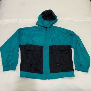 VINTAGE 10X Gore-Tex Men's Size L 90s Blue Black Rainwear USA Made Jacket Coat